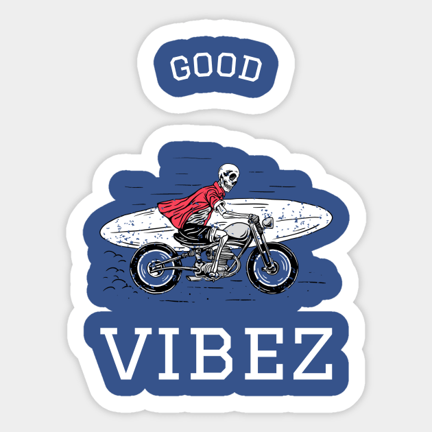 Good Vibes - Good vibez skull Sticker by Baldodesign LLC.